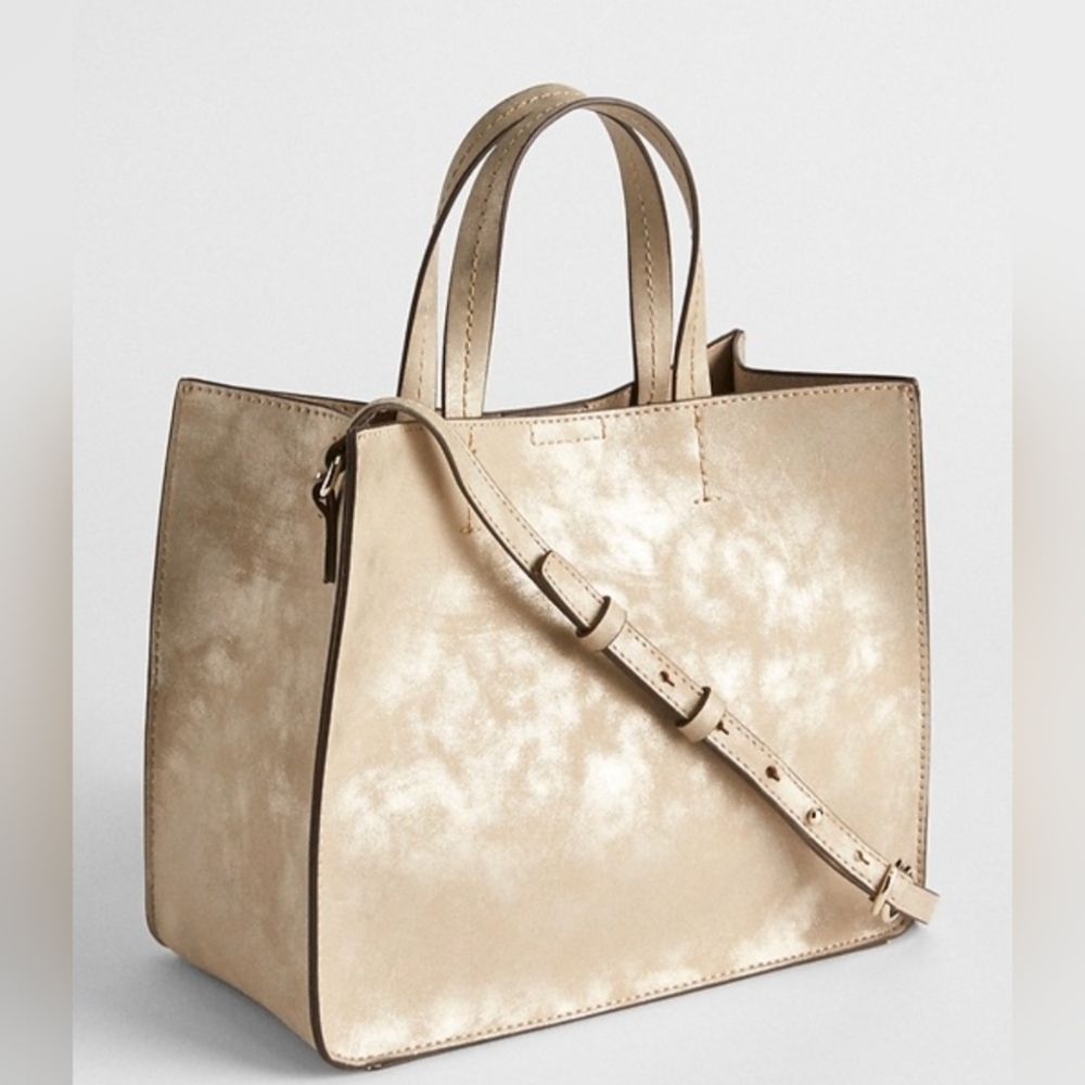 GAP Shimmering Gold Tote Bag/Crossbody NWOT - Picture 2 of 16